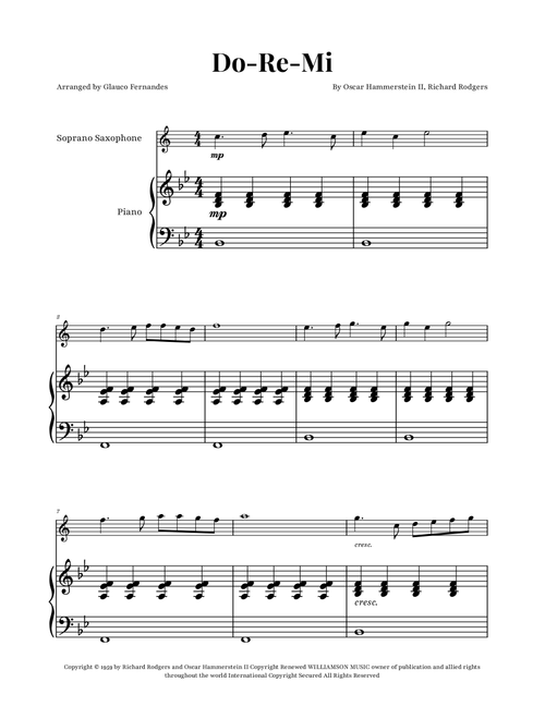 Do-Re-Mi (Arr. Glauco Fernandes) - Various Artists (Soprano Sax and Piano)