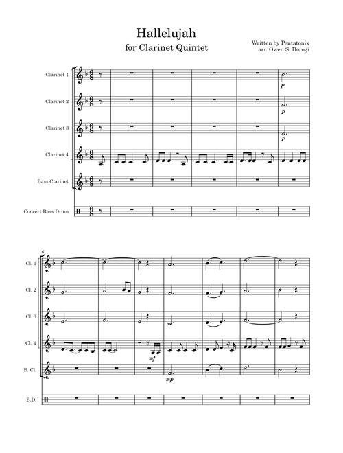 Hallelujah – Pentatonix (Clarinet Quintet)