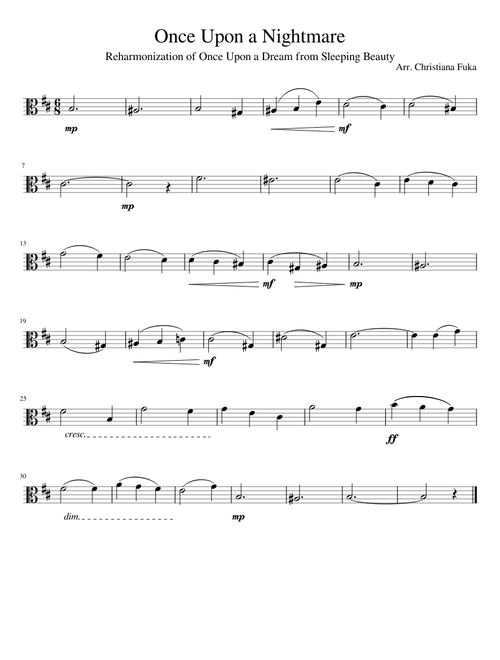 Once Upon a Nightmare Viola Part