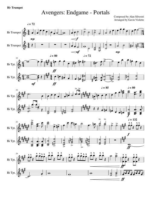 Portals - Avengers: Endgame [200 SUB CELEBRATION] (B♭ Trumpet)
