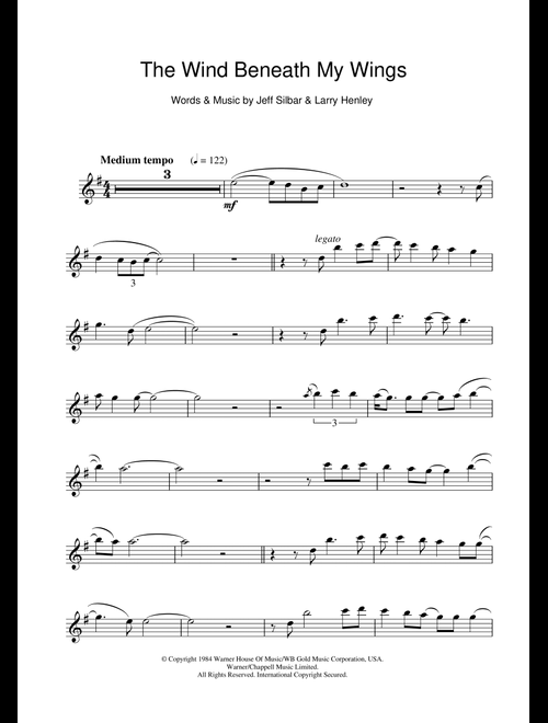 The Wind Beneath My Wings - Bette Midler (Alto Sax Solo)