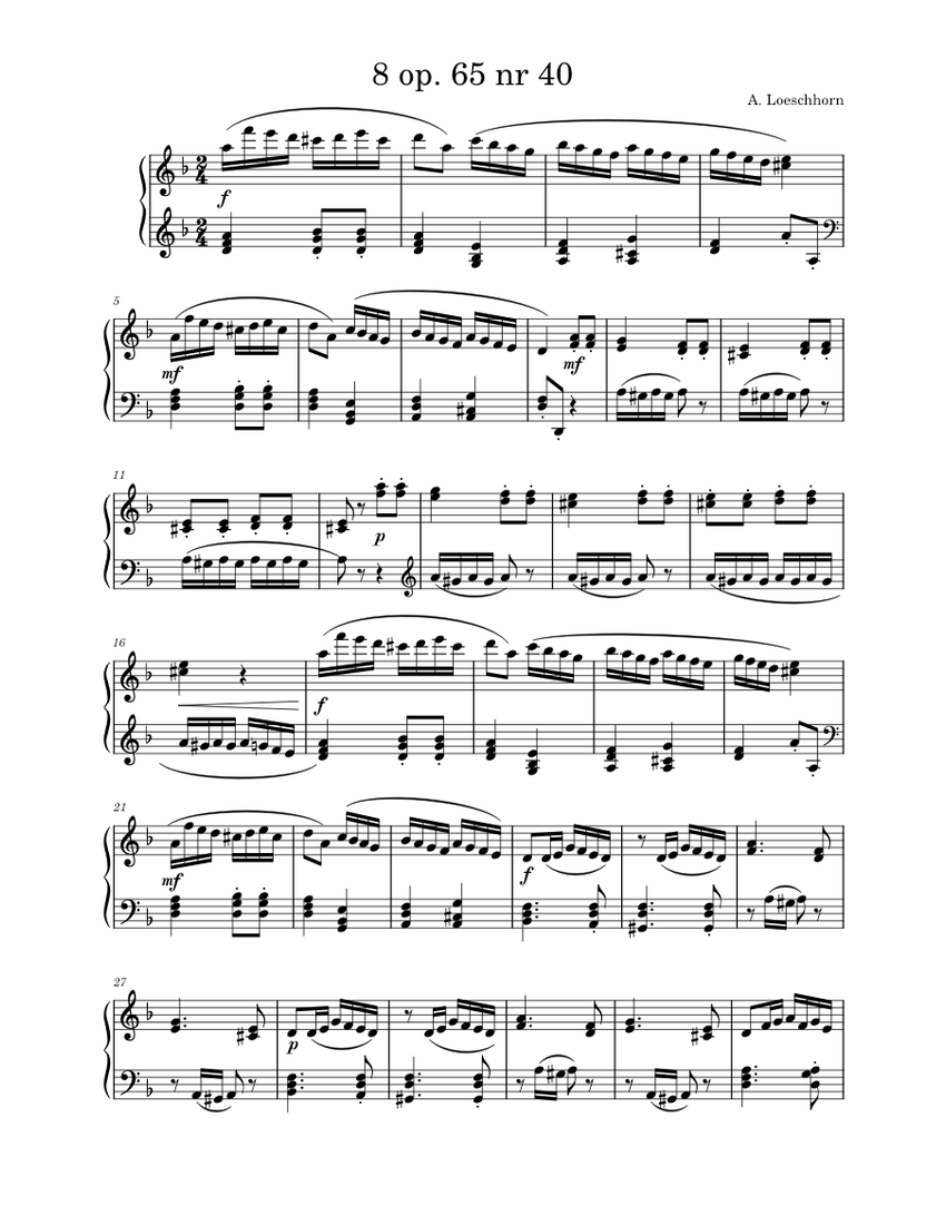 Etude 8, op. 65, nr 40 – Carl Albert Loeschhorn 8 op - piano tutorial
