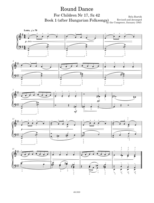 B. Bartok, For Children, Vol. 1, Nr.17 Round Dance, SZ42