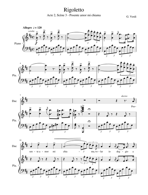 Verdi, Rigoletto: Act 2 - Posente amor mi chiama