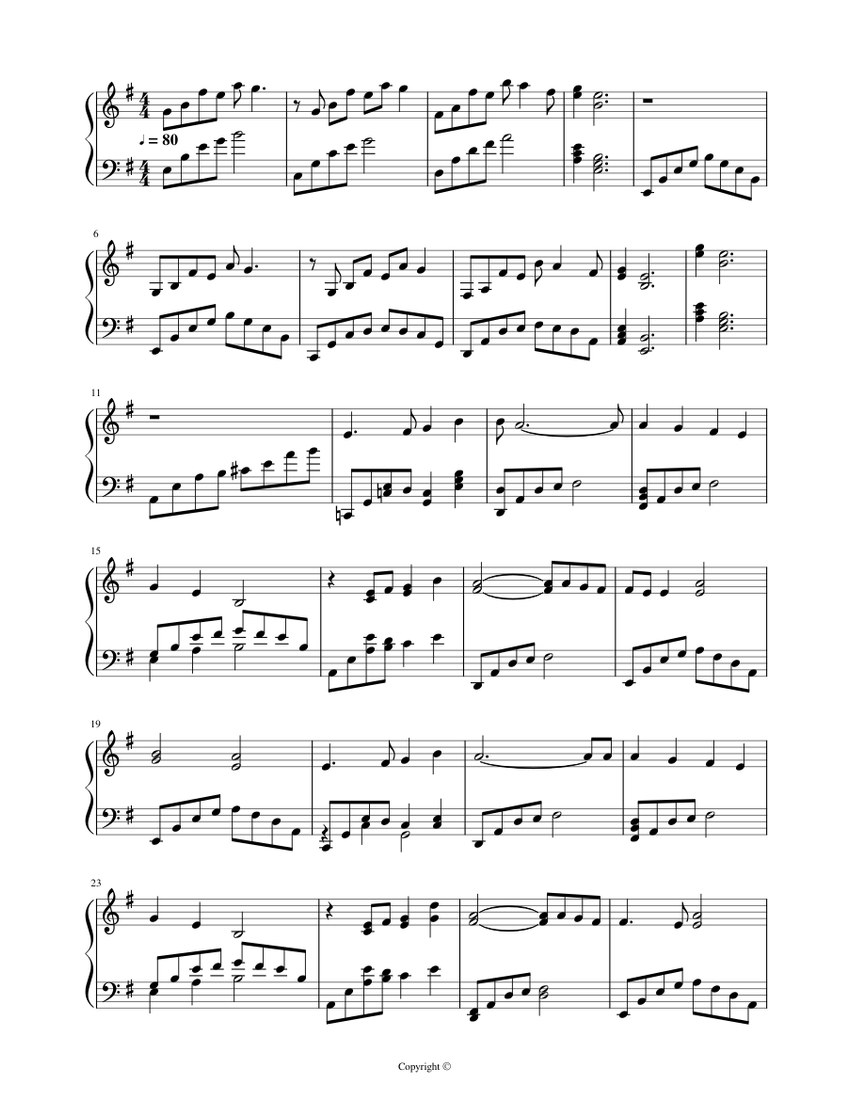 High Sky Sheet Music For Piano Solo Musescore