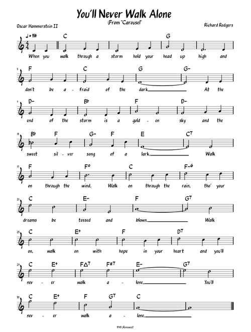 You'll Never Walk Alone (Lead sheet with lyrics )