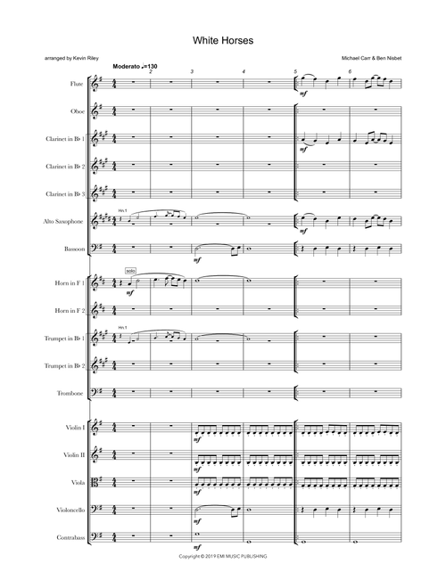 White Horses (Arr. Kevin Riley) - Ben Nisbet, Michael Carr (Full Orchestra)