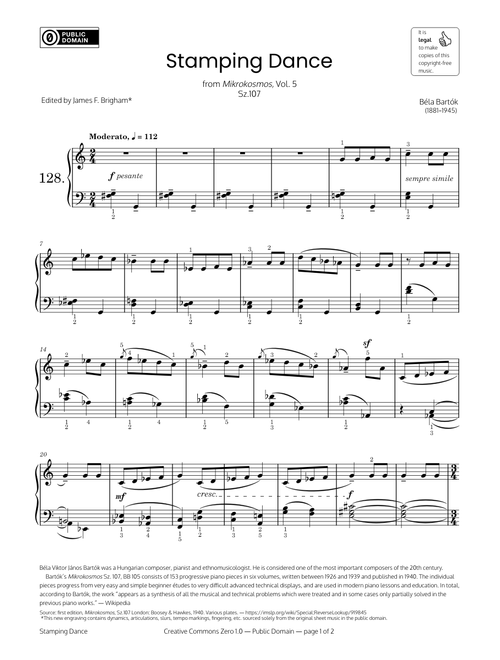 Stamping Dance – Béla Bartók – Grade 6 Piano Exam Pieces 2025 & 2026