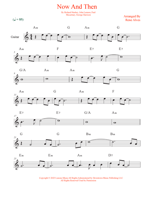 Now And Then (Arr. Rene Alves) - The Beatles (Guitar and Piano)
