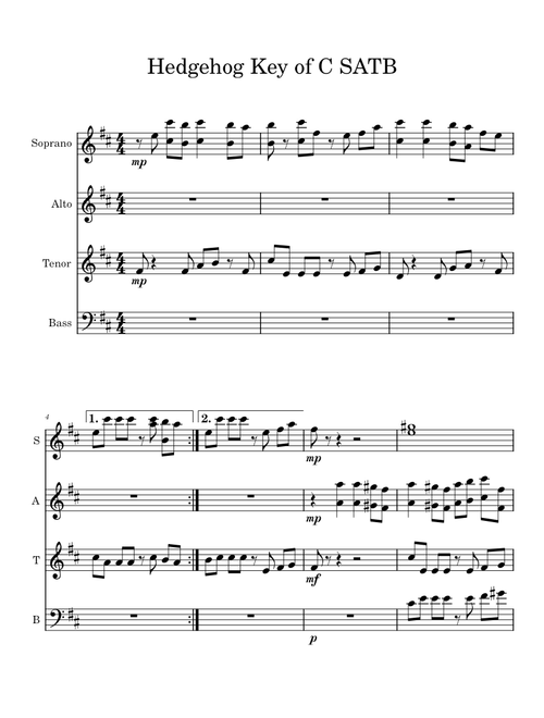 Hedgehog Key of C SATB