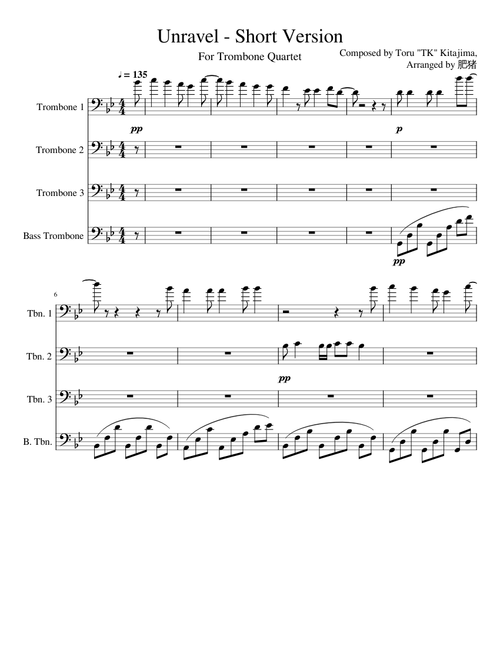 Unravel for Trombone Quartet