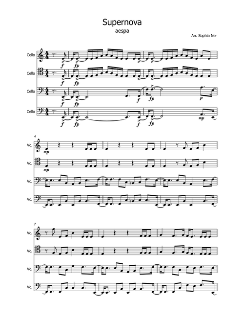 Supernova (Arr. Sophia Ner) - Aespa (String Quartet)