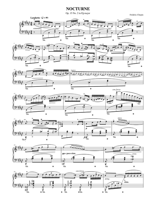 Frédéric Chopin: Nocturne in F-sharp major, Op.15 No.2