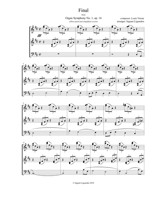 Final from Organ Symphony no. 1 - Louis Vierne (abridged) (Arr. Ingunn Ligaarden) (Organ)