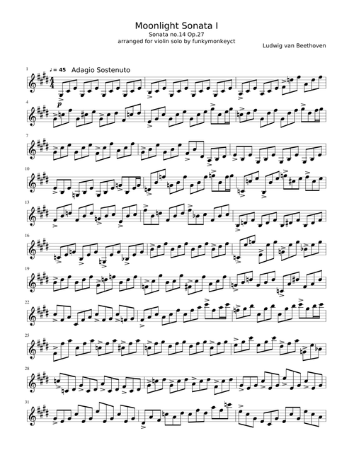 Moonlight Sonata I - violin solo