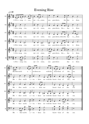 Evening Rise - Spirit Come Sheet Music and Tab for Piano, Soprano, Alto ...