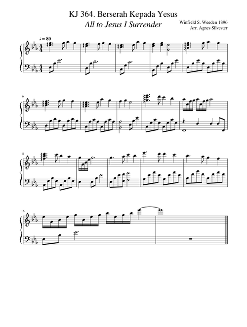 KJ 364. Berserah Kepada Yesus (All to Jesus I Surrender)