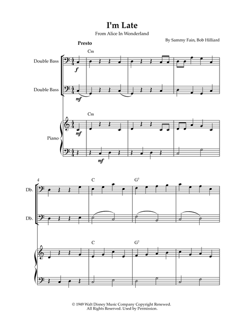 I'm Late (Arr. Karen Gueiros) - Bob Hilliard, Sammy Fain (Instrumental Duet and Piano)