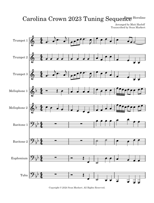 Carolina Crown 2023 Tuning Sequence