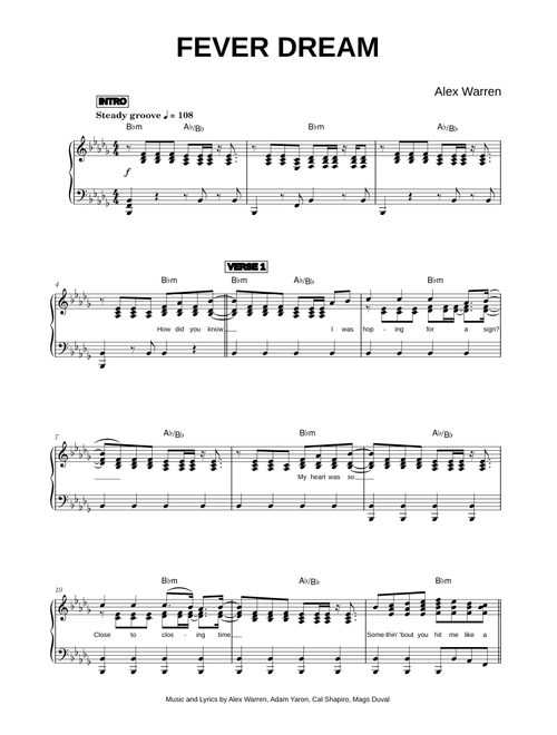 FEVER DREAM - Alex Warren (Piano)