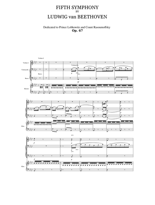 Ludwig Van Beethoven, Symphony No. 5 in C Minor, Op. 67.