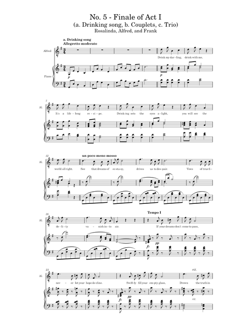 Die Fledermaus: Act I Finale, No. - 5 [Drinking Song / Couplet/ Trio] (Rosalinda, Alfred, Frank)