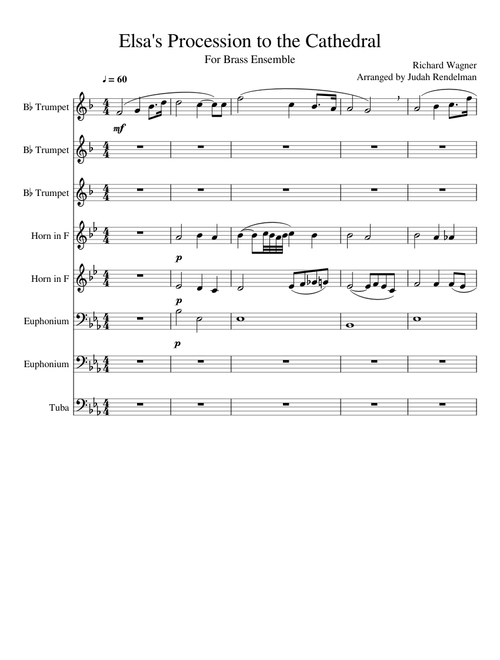Elsa's Procession to the Cathedral for Brass Octet