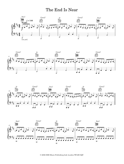 The End Is Near - Fatal Embrace (Piano-Voice)