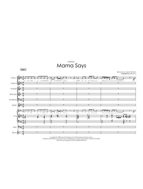 Mama Says (Arr. Matt Amy) - Tom Snow (Jazz Combo)