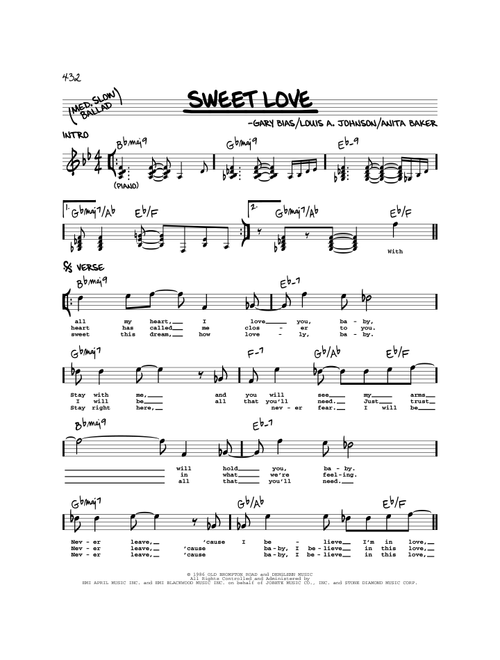 Sweet Love - Anita Baker (Real Book - Melody-Chords)