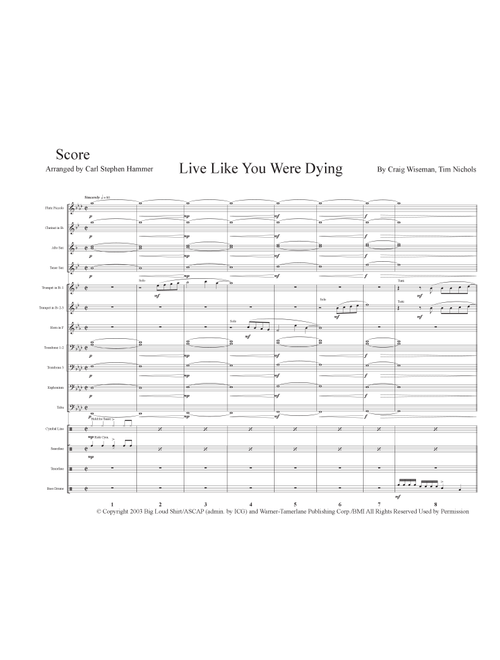 Live Like You Were Dying (Arr. Carl Hammer) - Tim McGraw (Marching Band)
