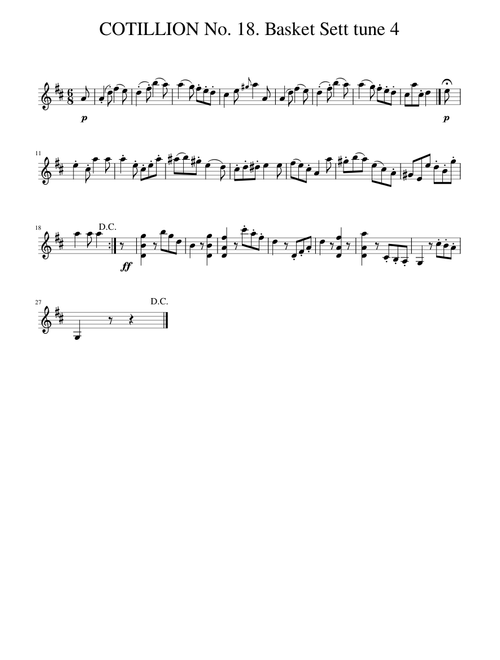 COTILLION No. 18. Basket Sett tune 4