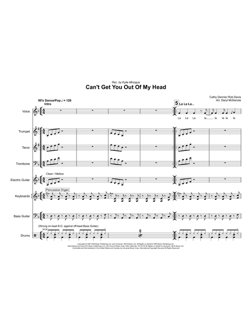 Can't Get You Out Of My Head (Arr. Daryl McKenzie) - Kylie Minogue (Large Ensemble)