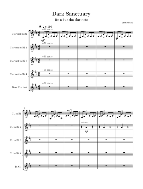 Dark Sanctuary - Clarinet Quintet