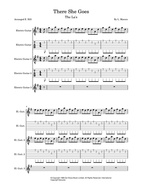 There She Goes (Arr. E. Hill) - Sixpence None The Richer (Guitar Ensemble)