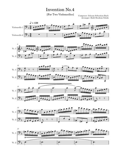 Johann Sebastian Bach - Invention No.4 [BWV 775]