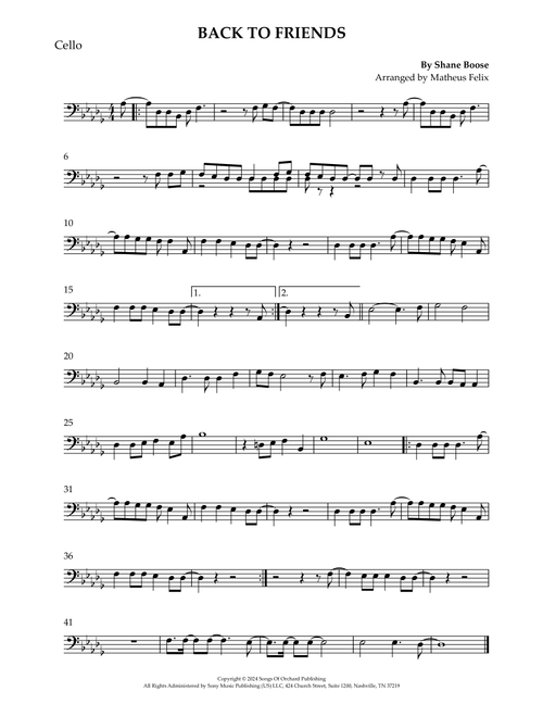 Back To Friends (Arr. Matheus Felix) - sombr (Cello Solo)
