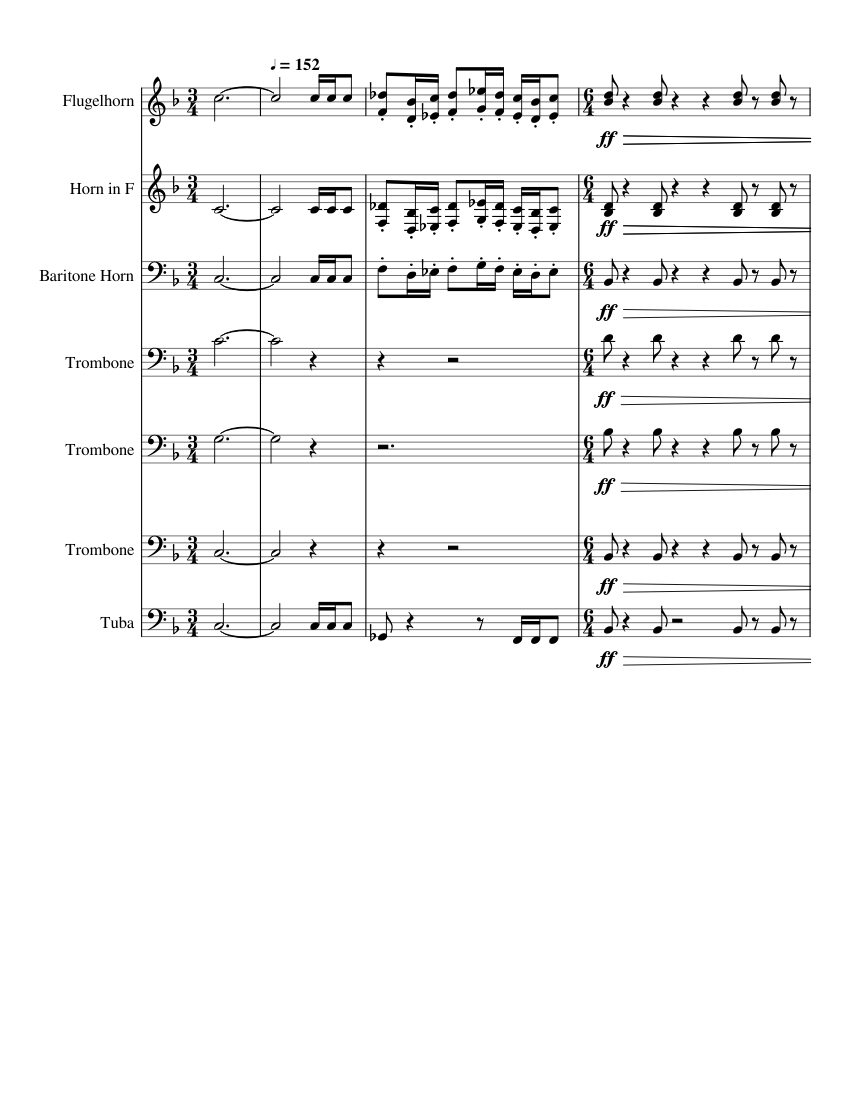 2nd Movement Sheet music for Trombone, Tuba, Flugelhorn, French horn ...