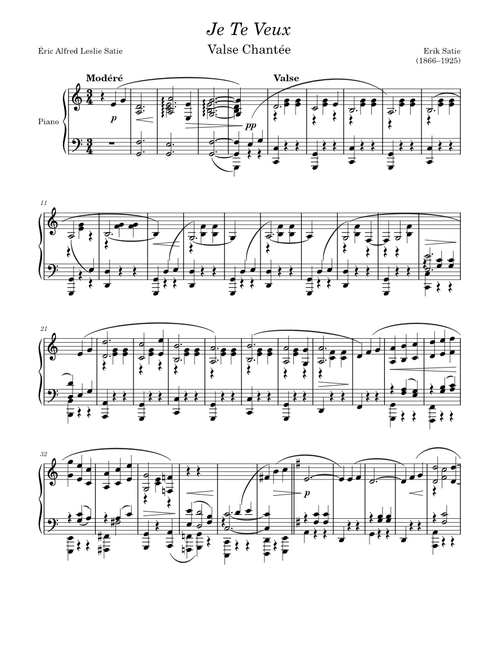 Je Te Veux – Satie