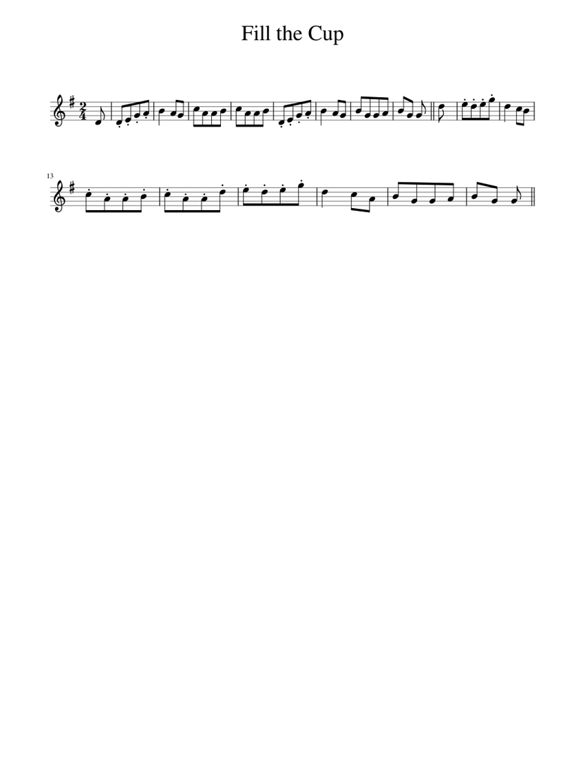Fill the Cup Sheet music for Piano (Solo) Easy | Musescore.com