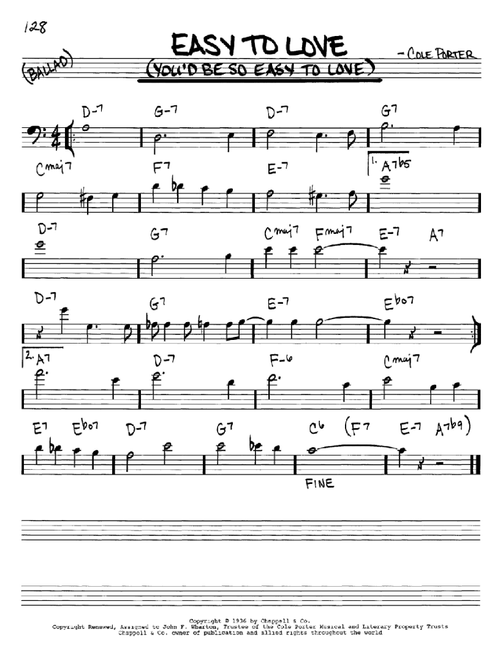 Easy To Love (You'd Be So Easy To Love) - Cole Porter (Real Book - Melody-Chords)