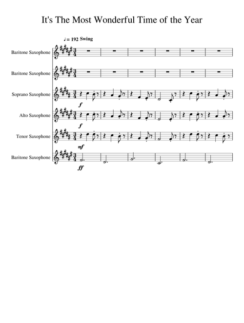 It's the Most Wonderful Time of the Year (Sax quintet - sort of?)