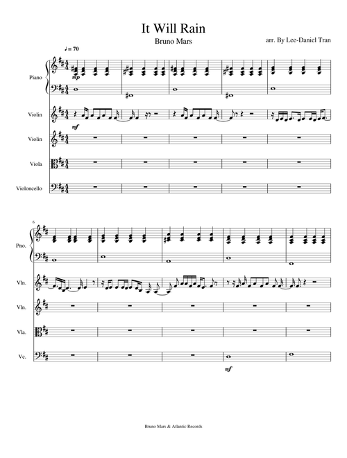 It Will Rain String Quintet