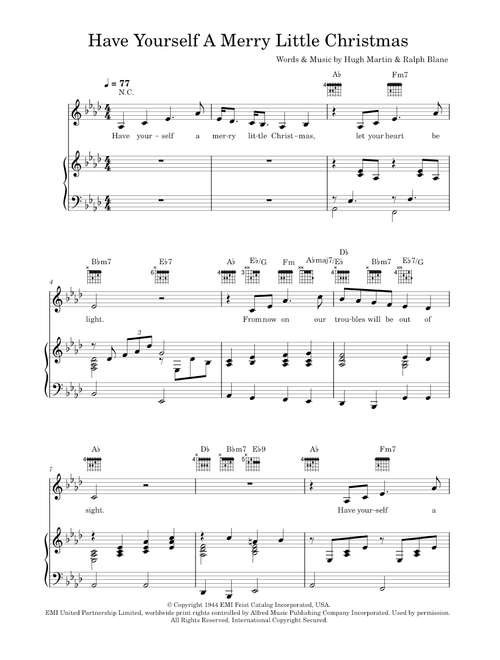Have yourself a merry little christmas - Frank Sinatra (Piano-Vocal-Guitar (Piano Accompaniment))