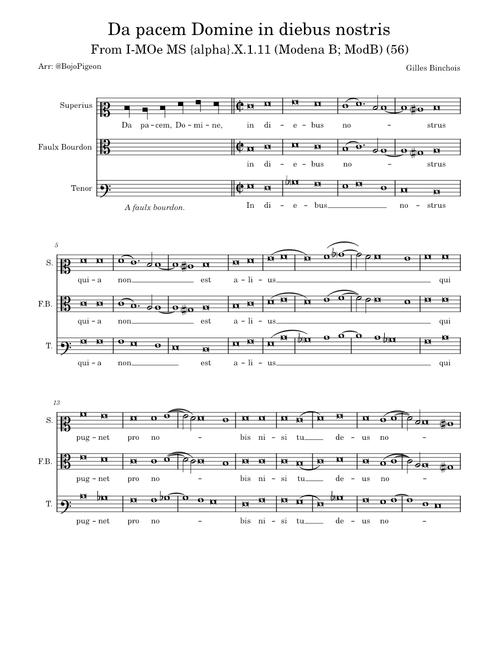 Da pacem Domine in diebus nostris - Gilles Binchois