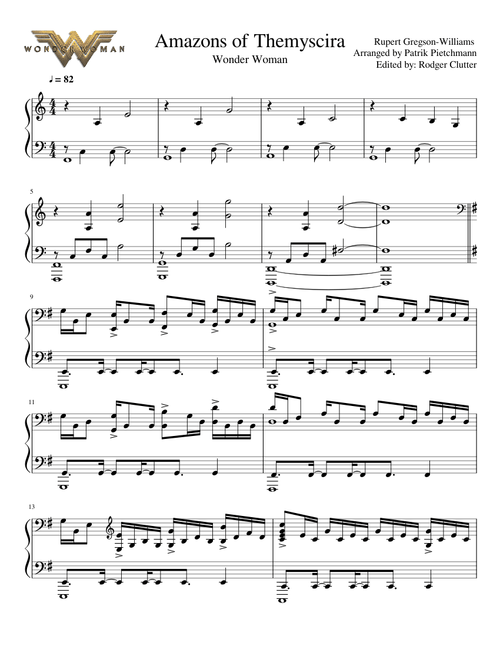 Amazons of Themyscira - Wonder Woman (2017) - Rupert Gregson-Williams - Piano Solo