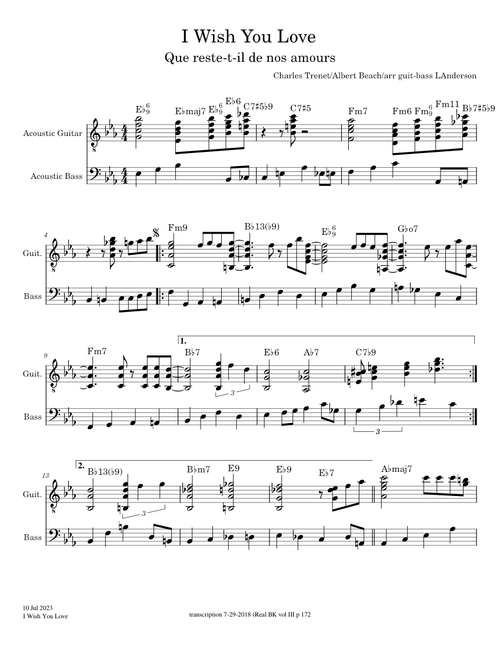 I Wish You Love – Charles Trenet(swing)