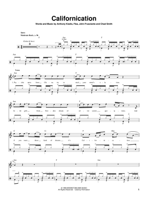 Play Official version of Readymade Sheet Music by Red Hot Chili