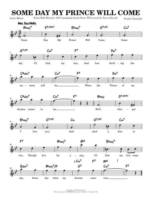 Some Day My Prince Will Come  [lead sheet - Bb]