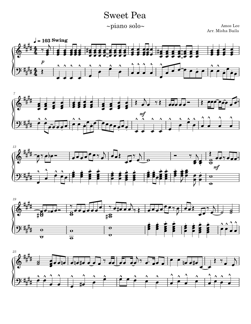 Sweet Pea Sheet music for Piano (Solo) 